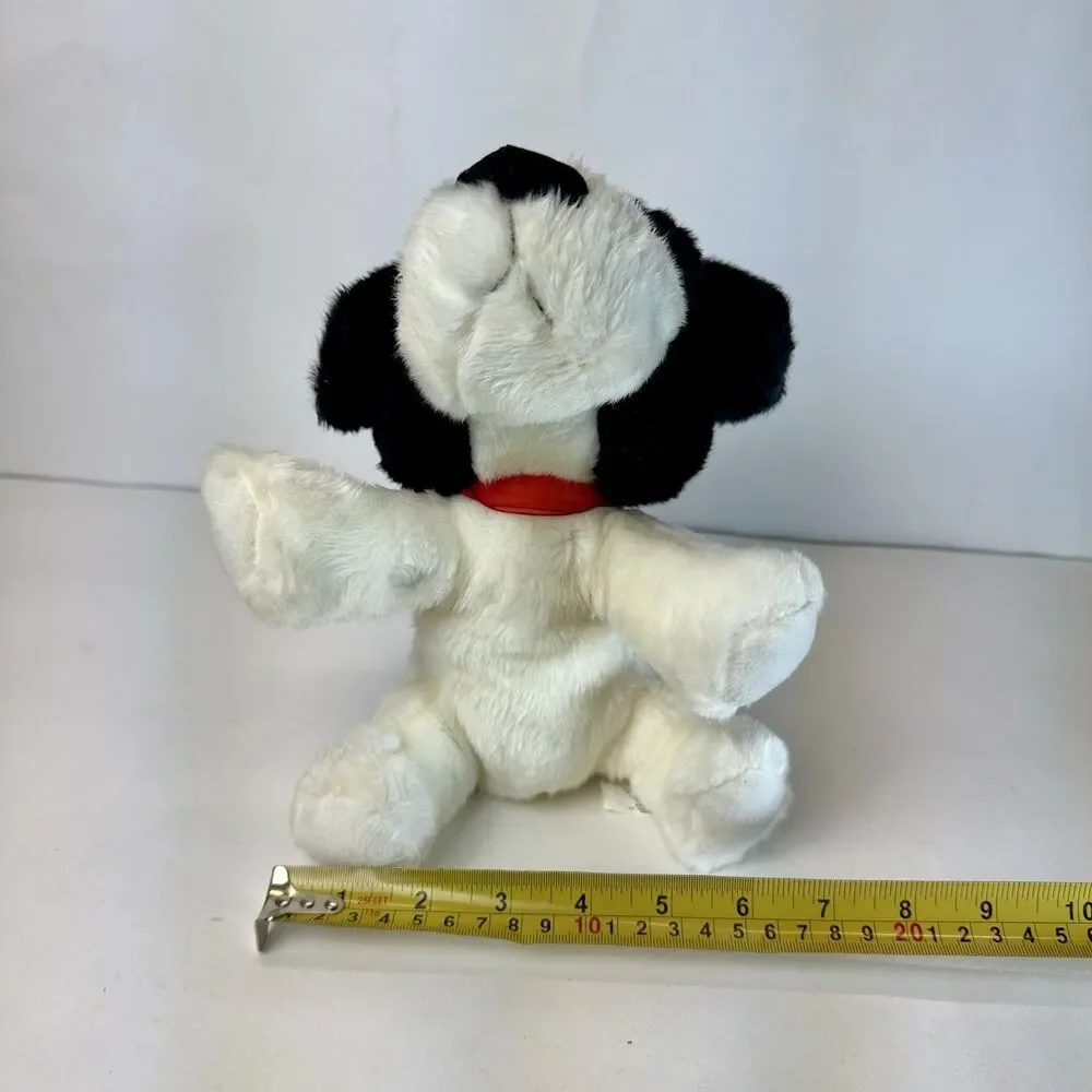Russ Berrie Marshmallow Dog Plush Stuffed Animal White & Black Soft 9